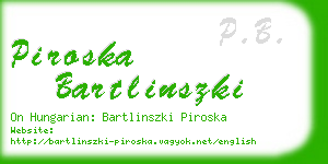 piroska bartlinszki business card